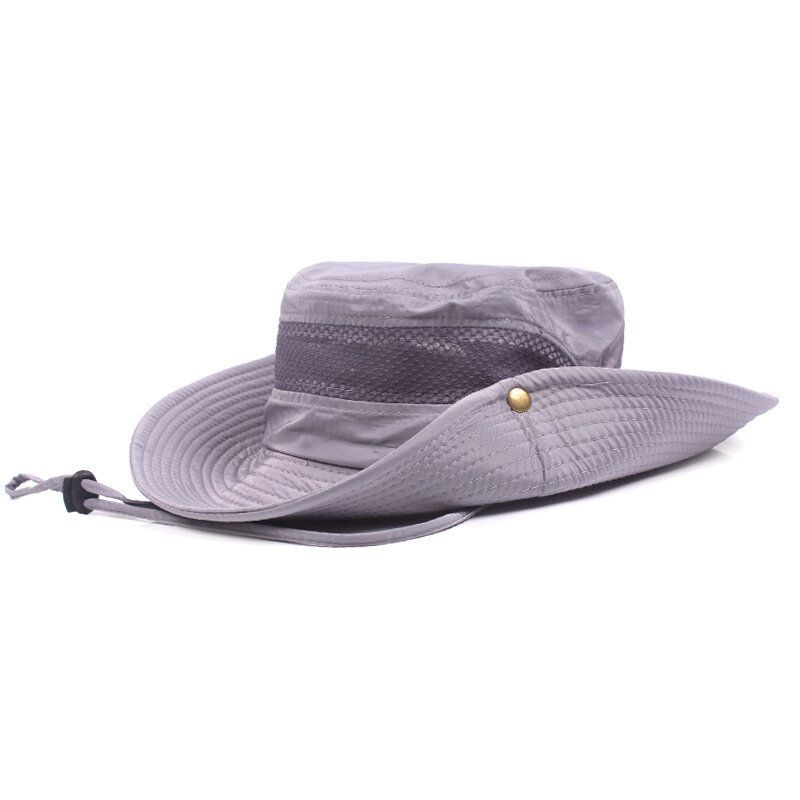 Sombrero De Pescador Transpirable De Secado Rápido Sombrero De Cubo Para Hombre Sombrero De Sombrilla De Pesca Ajustable 8.5cm Ala De Gran Tamaño Ciclismo De Escalada Al Aire Libre