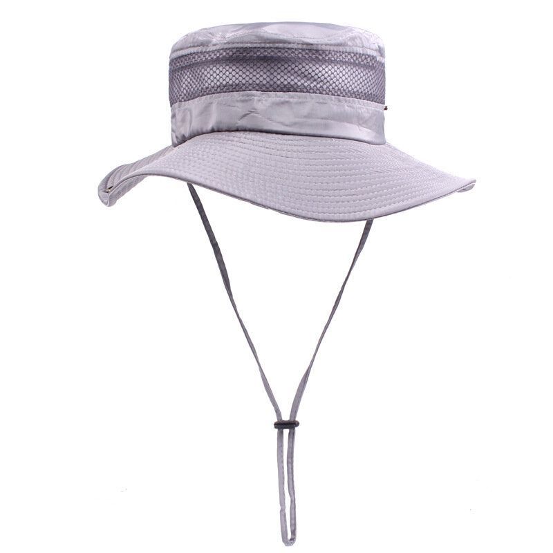 Sombrero De Pescador Transpirable De Secado Rápido Sombrero De Cubo Para Hombre Sombrero De Sombrilla De Pesca Ajustable 8.5cm Ala De Gran Tamaño Ciclismo De Escalada Al Aire Libre