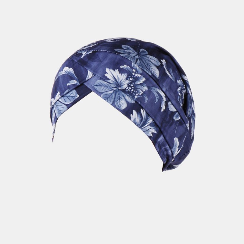 Sombrero De Turbante Con Estampado De Flores Para Mujer Gorro De Algodón Informal Y Transpirable Para La Cabeza