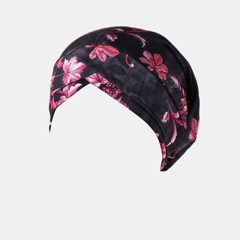 Sombrero De Turbante Con Estampado De Flores Para Mujer Gorro De Algodón Informal Y Transpirable Para La Cabeza