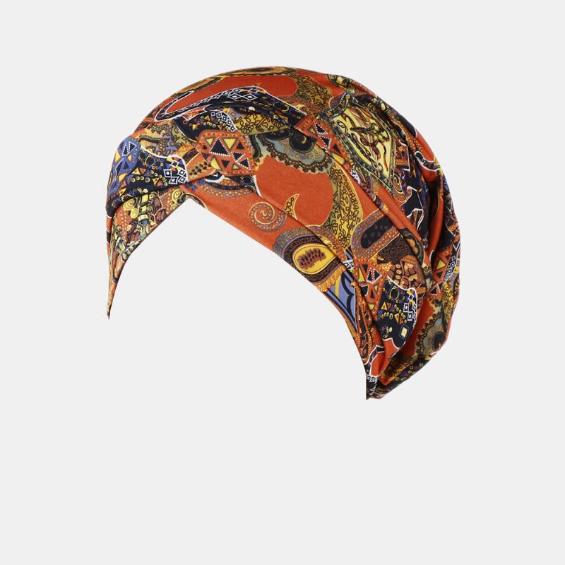 Sombrero De Turbante Con Estampado De Flores Para Mujer Gorro De Algodón Informal Y Transpirable Para La Cabeza