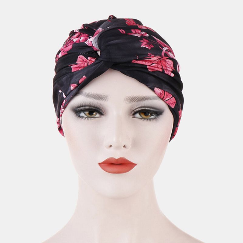 Sombrero De Turbante Con Estampado De Flores Para Mujer Gorro De Cabeza Transpirable Informal De Algodón