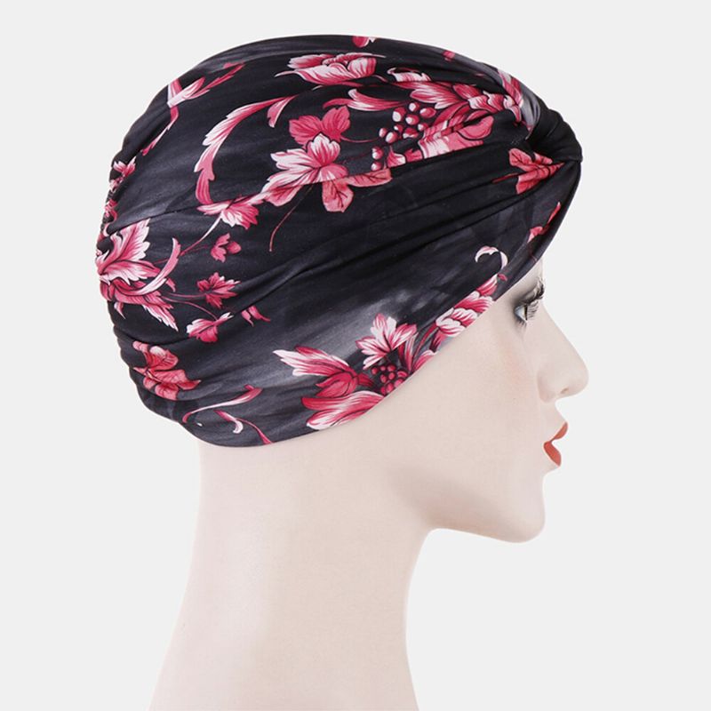 Sombrero De Turbante Con Estampado De Flores Para Mujer Gorro De Cabeza Transpirable Informal De Algodón