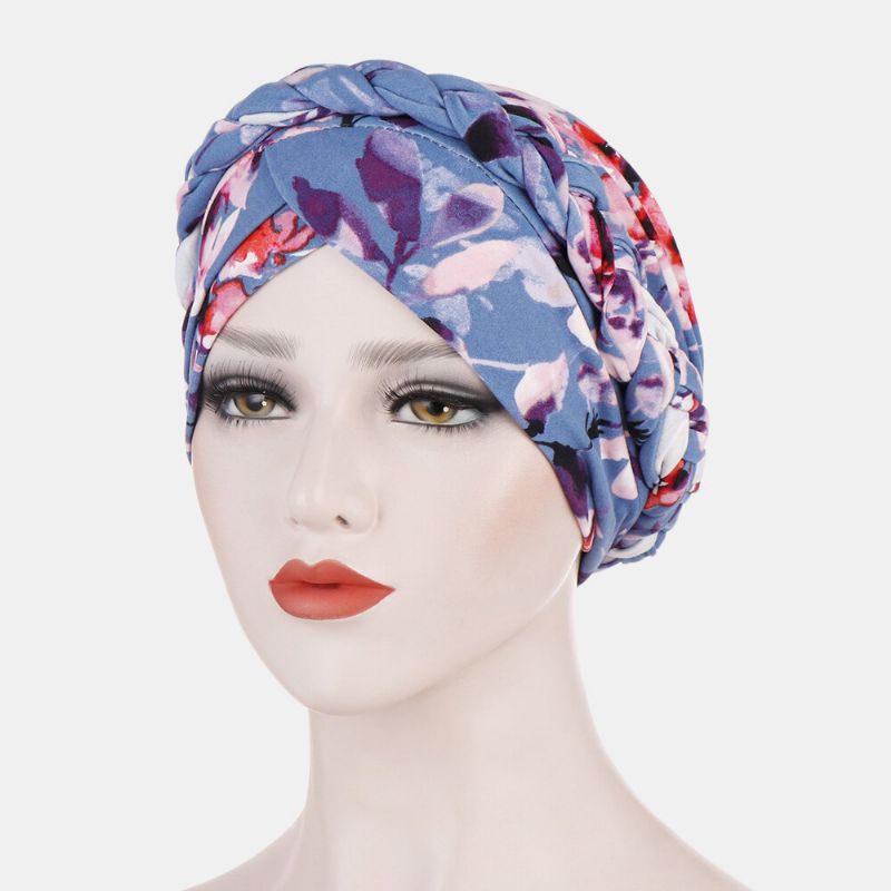 Sombrero De Turbante Con Estampado De Flores Para Mujer Gorros De Cabeza Transpirables Informales De Algodón