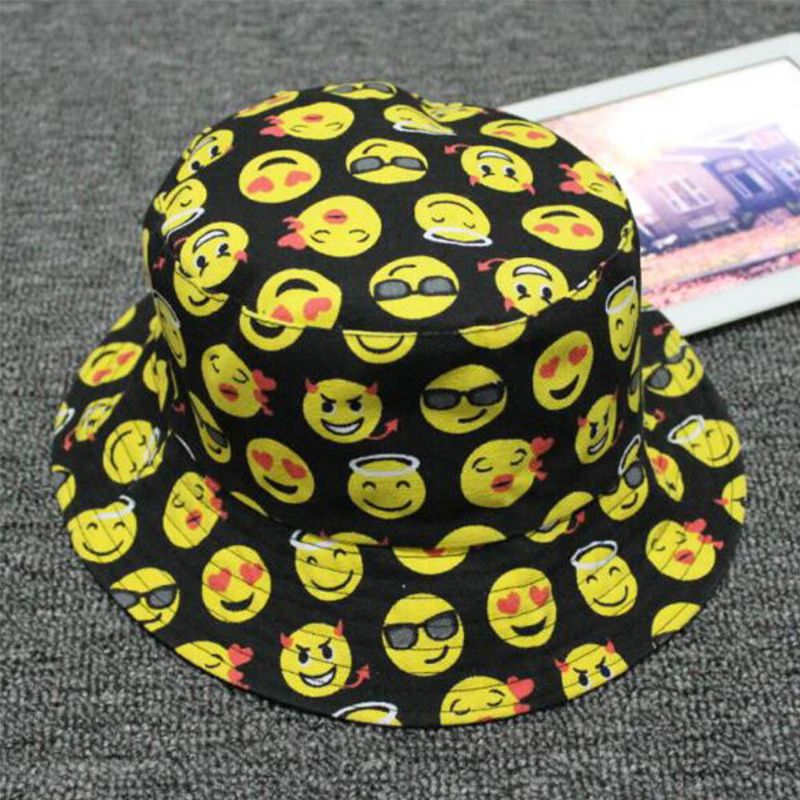 Sombrero Unisex Estilo Hip-hop Emoji Pringting Casual Fashion Visor Bucket Hat