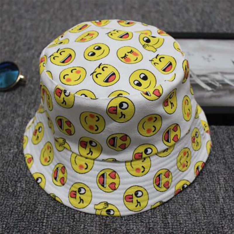 Sombrero Unisex Estilo Hip-hop Emoji Pringting Casual Fashion Visor Bucket Hat