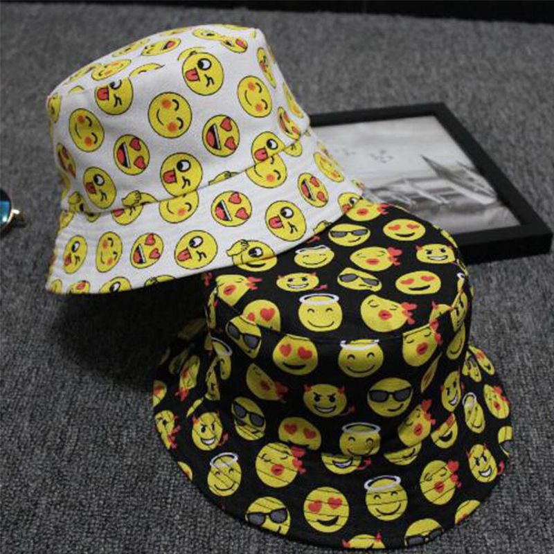 Sombrero Unisex Estilo Hip-hop Emoji Pringting Casual Fashion Visor Bucket Hat