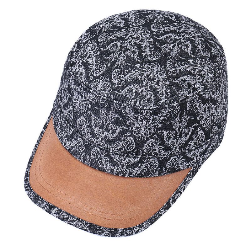 Sombreros Planos De Protección Solar Con Estampado De Algodón Para Hombres Y Mujeres Gorras De Visera De Viaje Informal Al Aire Libre