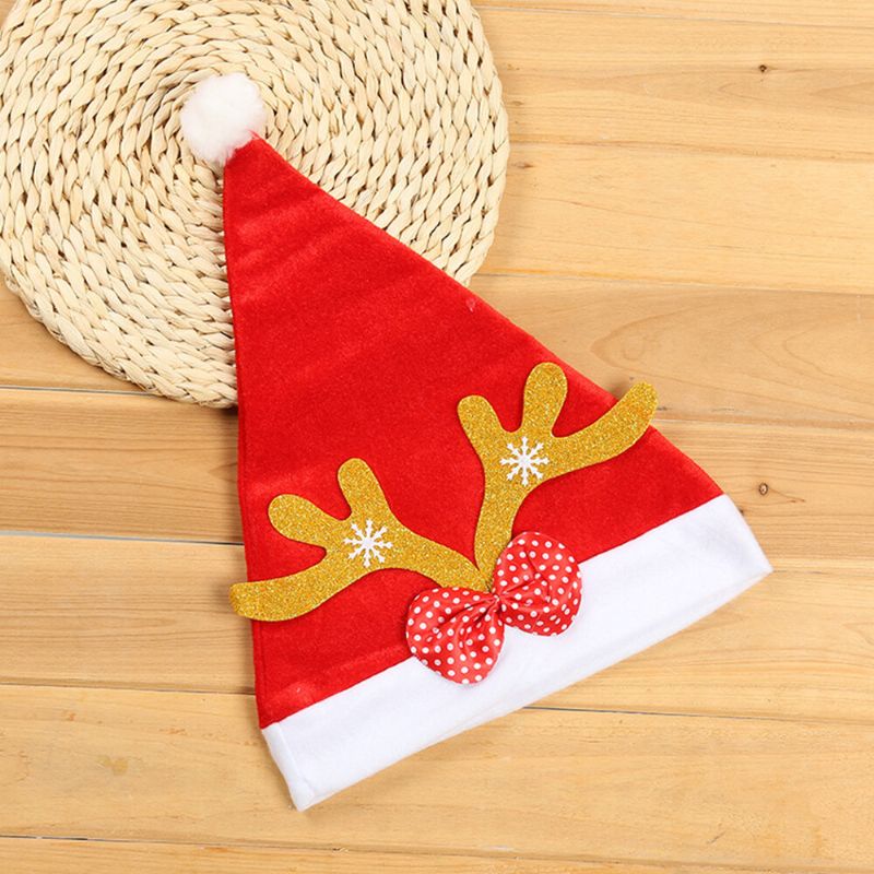 Unisex Adulto Niño Festivo Casual Navidad Patry Elk Cuerno Patrón Fiesta Hoilday Decorationns Sombrero De Navidad Sin Ala