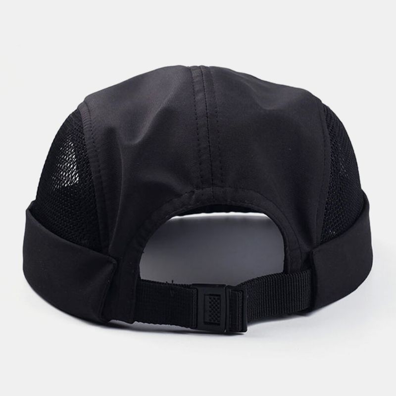 Unisex Ahueca Hacia Fuera La Malla Ultrafina Transpirable De Secado Rápido Moda Al Aire Libre Sin Ala Beanie Landlord Cap Skull Cap