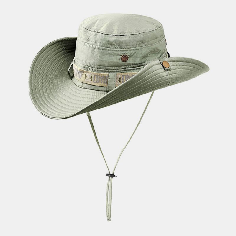 Unisex De Ala Ancha De Malla Transpirable Escalada Pesca Al Aire Libre Anti-uv Sombrilla Sombrero De Cubo