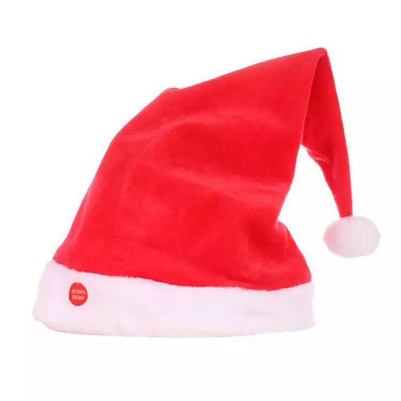 Unisex Algodón Batería De Navidad Juguete Musical Regalo De Navidad Eléctrico Gorro De Papá Noel Para Niños