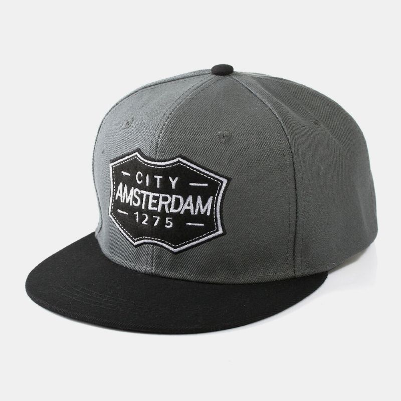 Unisex Algodón Bordado Logo Letra Estilo Hip-hop Gorra De Béisbol De Ala Plana Gorra Snapback