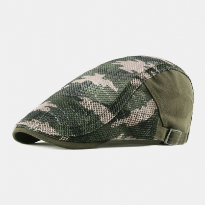 Unisex Algodón Camuflaje Estilo Étnico Casual Malla Transpirable Visera Plana Sombrero Delantero Sombrero Boina