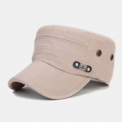 Unisex Algodón Color Sólido Casual Breve Sombrero Militar Transpirable Sombrero Plano Sombrero Con Pico