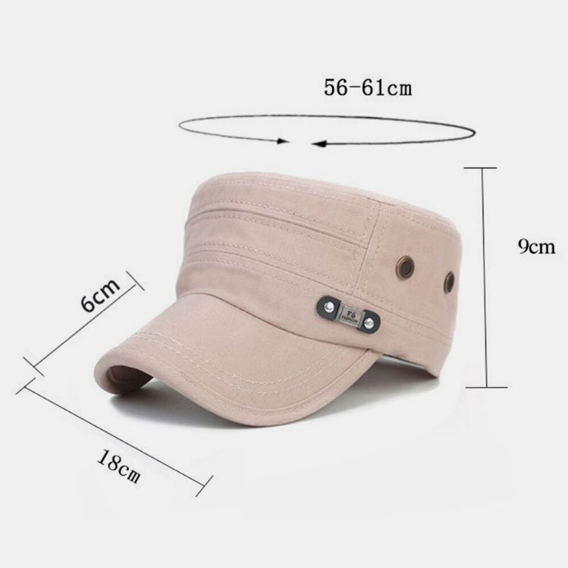 Unisex Algodón Color Sólido Casual Breve Sombrero Militar Transpirable Sombrero Plano Sombrero Con Pico