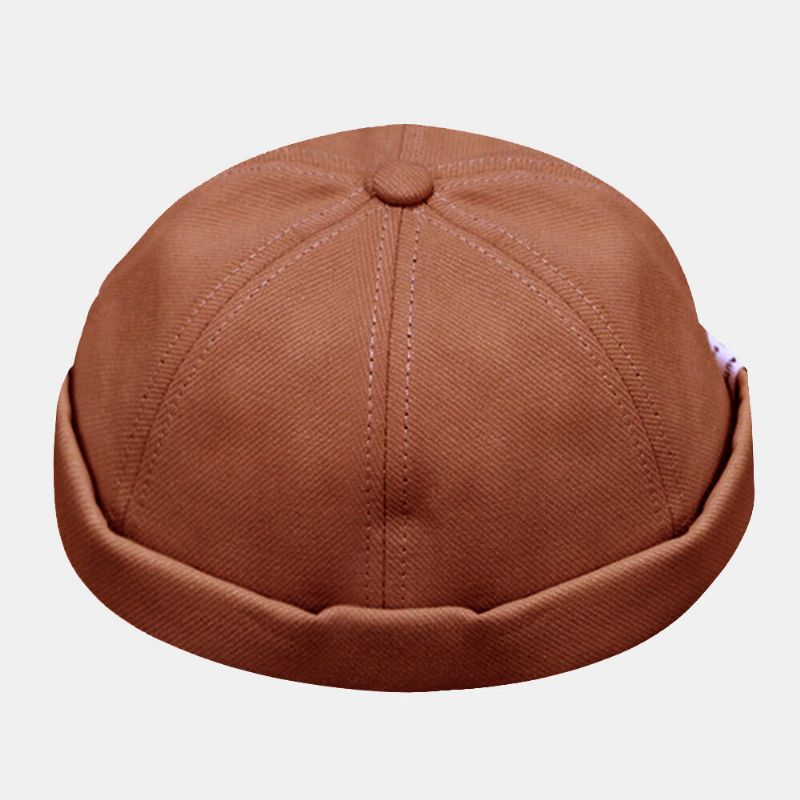 Unisex Algodón Color Sólido Moda Hip-hop Estilo Carta Paño Palo Gorra De Propietario Gorro Sin Ala Gorro De Calavera