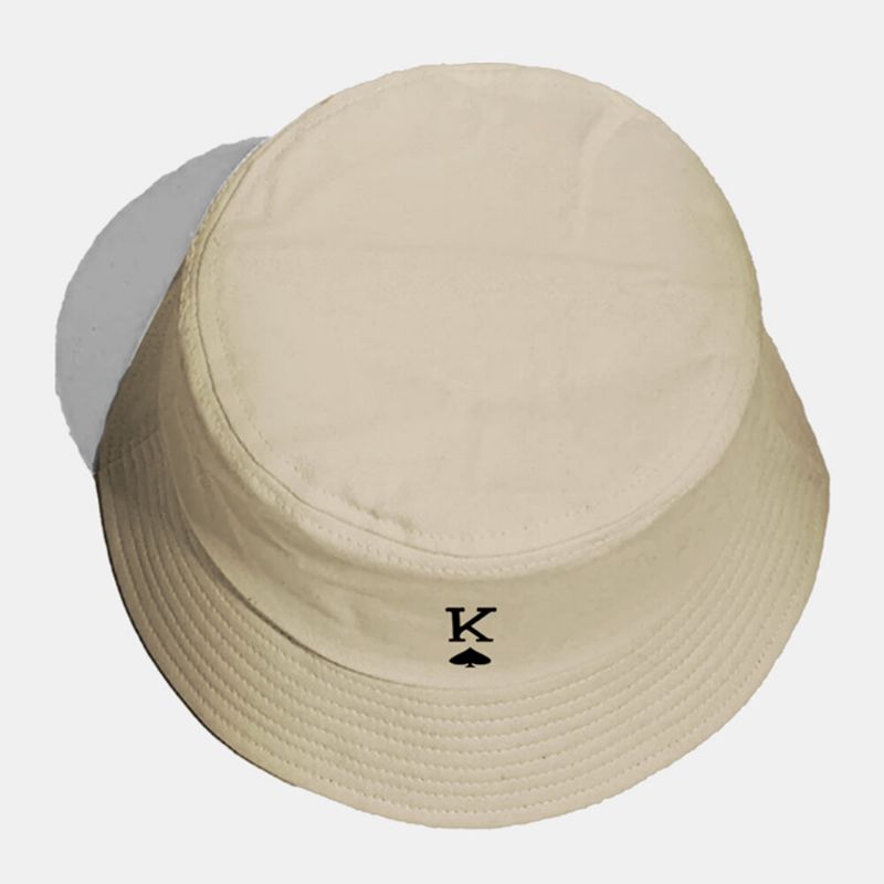 Unisex Algodón Color Sólido Póquer Carta De Amor Picas Un Patrón Casual Sombrero De Cubo De Todos Los Partidos