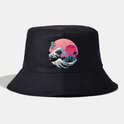 Unisex Algodón Estilo De Anime Japonés Impresión Casual Sunvisor Pareja Sombrero Sombrero De Cubo