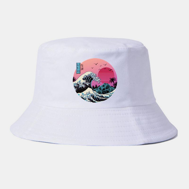 Unisex Algodón Estilo De Anime Japonés Impresión Casual Sunvisor Pareja Sombrero Sombrero De Cubo