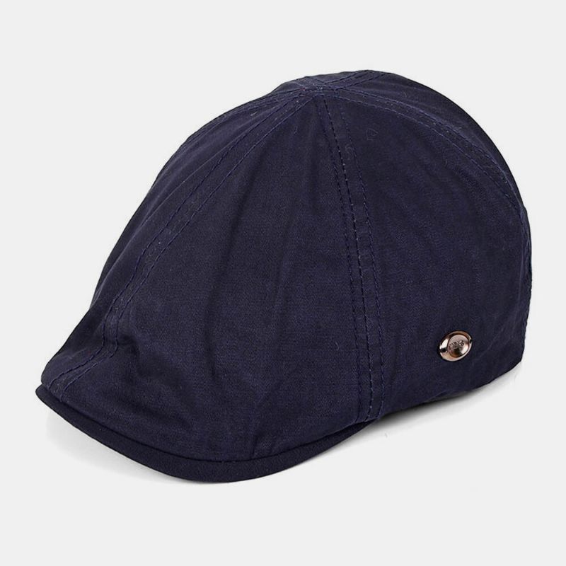 Unisex Algodón Estilo Británico Sólido Casual Transpirable Sombrero Delantero Boina Sombrero