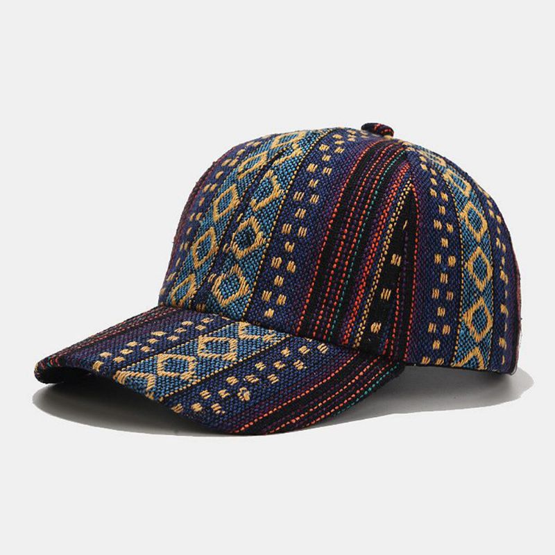 Unisex Algodón Estilo Étnico Bohemio Retro Contraste Rayas De Color Gorra De Béisbol Con Visera