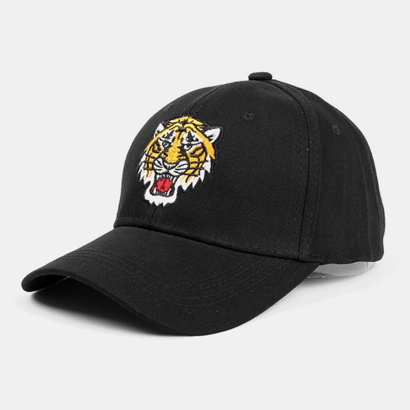 Unisex Algodón Estilo Hip-hop Personalidad Tigre Bordado Parasol Pareja Sombrero Sombrero De Béisbol