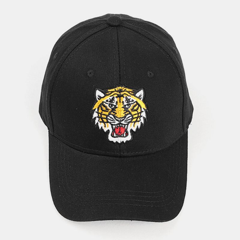 Unisex Algodón Estilo Hip-hop Personalidad Tigre Bordado Parasol Pareja Sombrero Sombrero De Béisbol