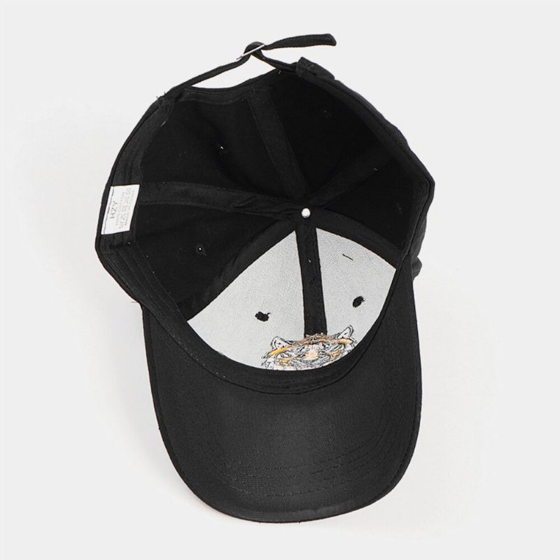 Unisex Algodón Estilo Hip-hop Personalidad Tigre Bordado Parasol Pareja Sombrero Sombrero De Béisbol