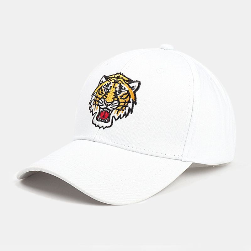 Unisex Algodón Estilo Hip-hop Personalidad Tigre Bordado Parasol Pareja Sombrero Sombrero De Béisbol