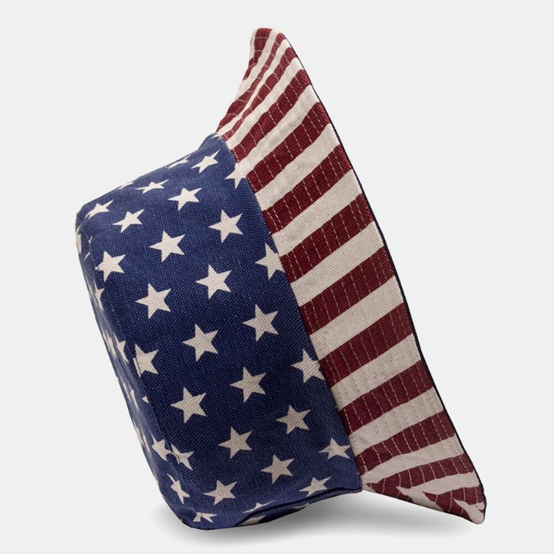 Unisex Algodón Estrellas Rayas Patrón Bandera Americana Sombrero De Cubo Con Sombrilla Informal