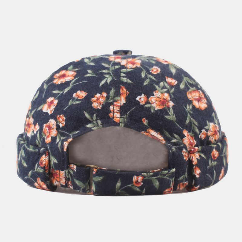 Unisex Algodón Flores Superposición Casual Transpirable Sombrilla Sin Ala Beanie Landlord Cap Skull Cap