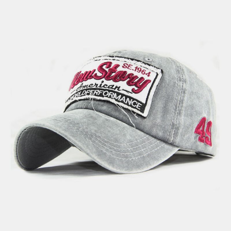 Unisex Algodón Lavado Bordado Carta Patrón Sunvisor Sombrero Para El Sol Sombrero De Béisbol