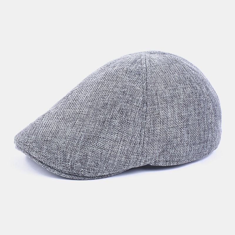 Unisex Algodón-lino Color Sólido Exterior Casual Gorra De Boina Transpirable Sombrero Plano Sombrero Delantero