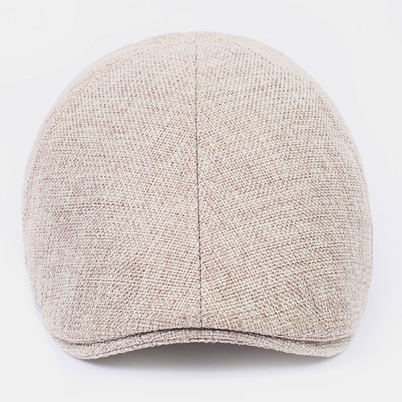 Unisex Algodón-lino Color Sólido Exterior Casual Gorra De Boina Transpirable Sombrero Plano Sombrero Delantero