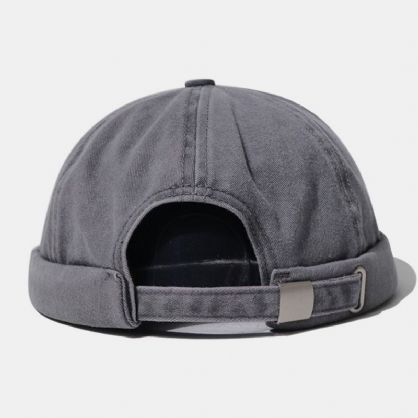 Unisex Algodón Retro Sólido Estilo Hip-hop Street Trend Sin Ala Beanie Landlord Hat Skull Hat