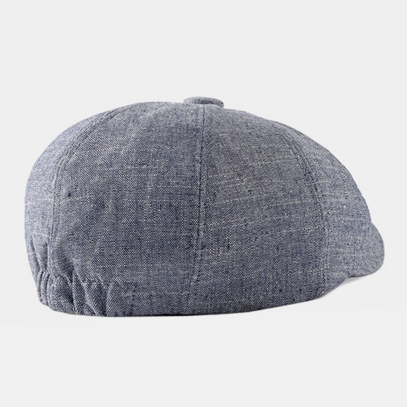 Unisex Algodón Sólido Estilo Británico Retro Fino Transpirable Sombrero De Vaquero Octogonal Sombrero Plano Sombrero De Vendedor De Periódicos Sombrero De Boina De Pintor