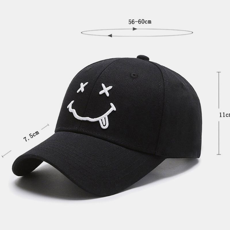 Unisex Algodón Sonrisa Cara De Dibujos Animados Casual Lindo Joven Papá Sombrero Gorra De Béisbol Gorra De Béisbol