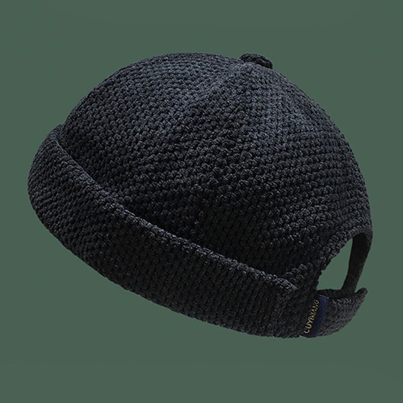 Unisex Algodón Street Trend Moda Casual Estilo Británico Brimless Landlord Hat Beanie Skull Hat