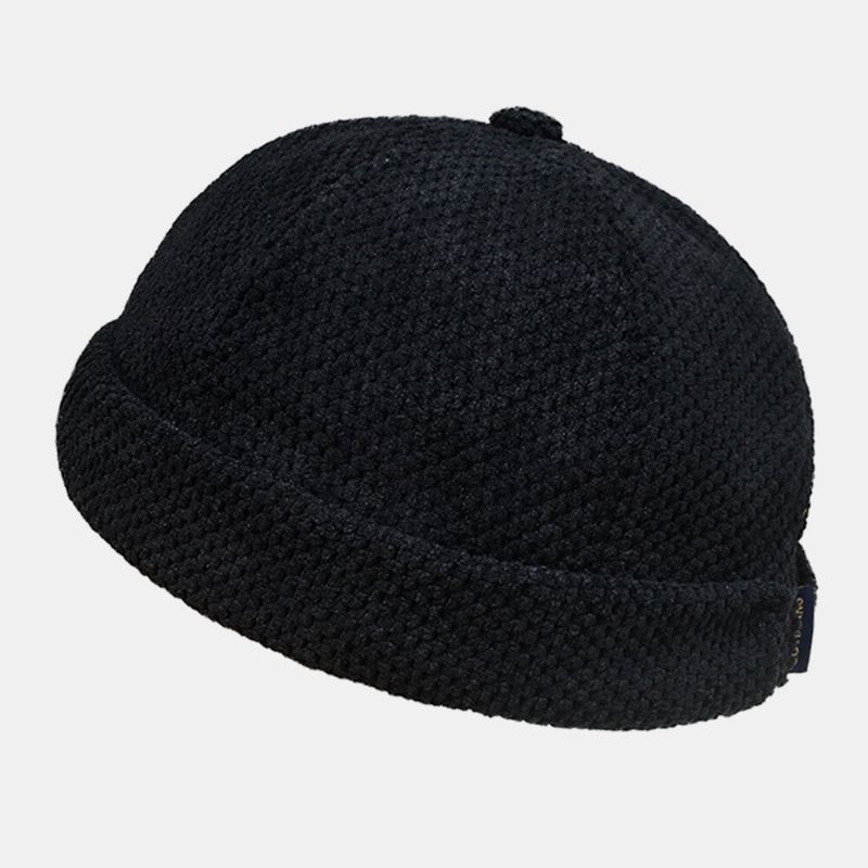 Unisex Algodón Street Trend Moda Casual Estilo Británico Brimless Landlord Hat Beanie Skull Hat