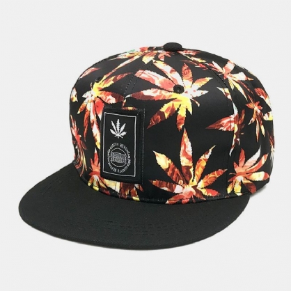 Unisex Algodón Superposición Patrón De Arce Estilo Hip-hop Bordado De Ala Plana Sombrero De Béisbol Sombrero Del Snapback