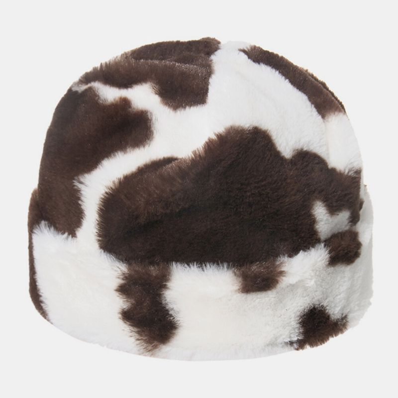 Unisex Algodón Vaca Patrón Casual Al Aire Libre Cálido Sombrero De Esquí Gorro Sin Ala