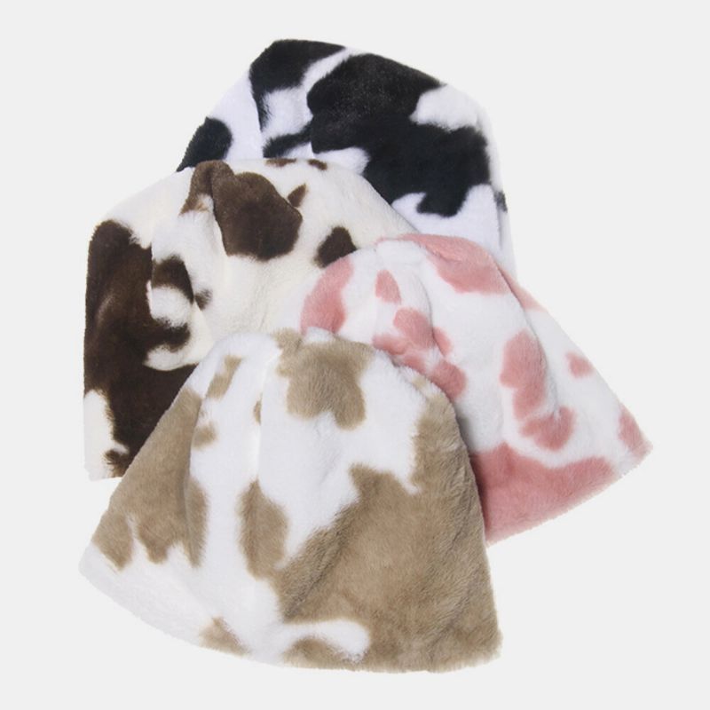 Unisex Algodón Vaca Patrón Casual Al Aire Libre Cálido Sombrero De Esquí Gorro Sin Ala