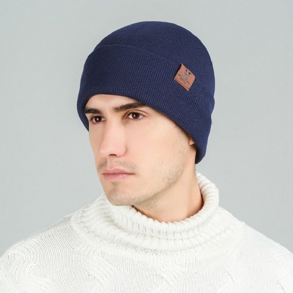 Unisex Cálido Grueso Al Aire Libre Invierno Protección Para Los Oídos Gorro De Punto Con Reborde