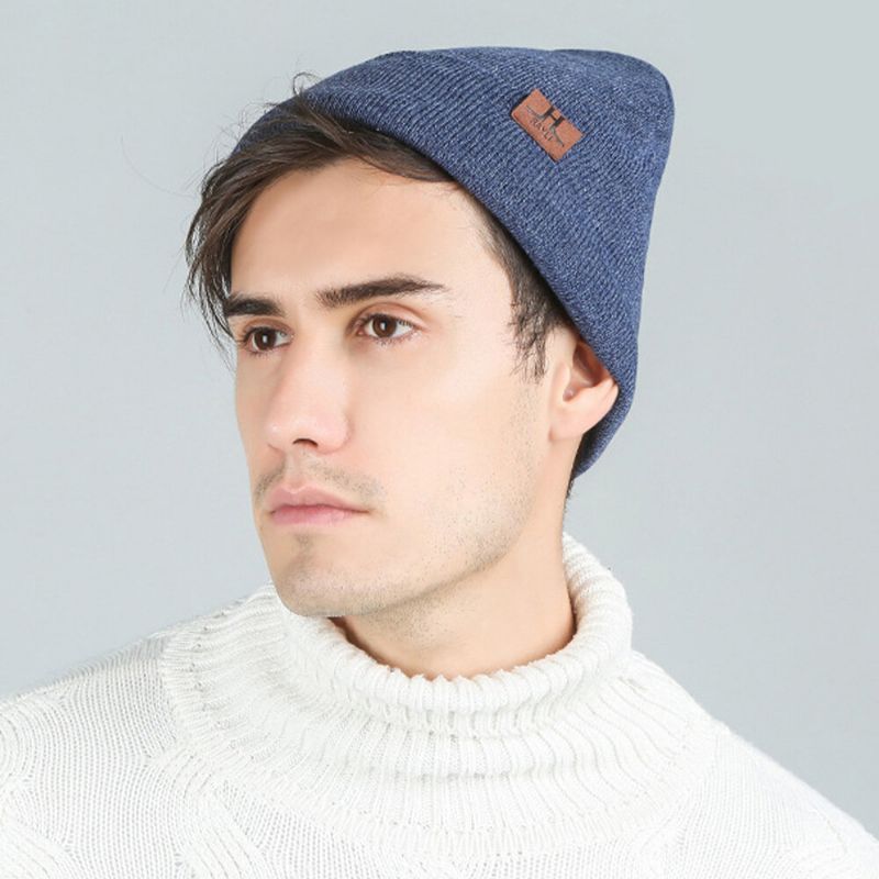 Unisex Cálido Grueso Al Aire Libre Invierno Protección Para Los Oídos Gorro De Punto Con Reborde