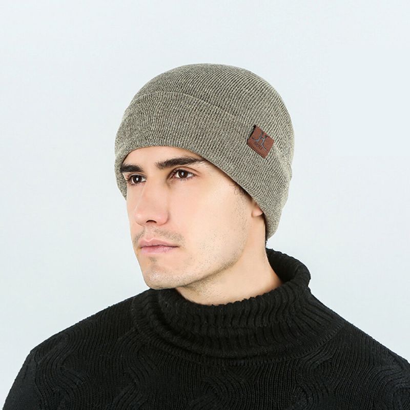 Unisex Cálido Grueso Al Aire Libre Invierno Protección Para Los Oídos Gorro De Punto Con Reborde