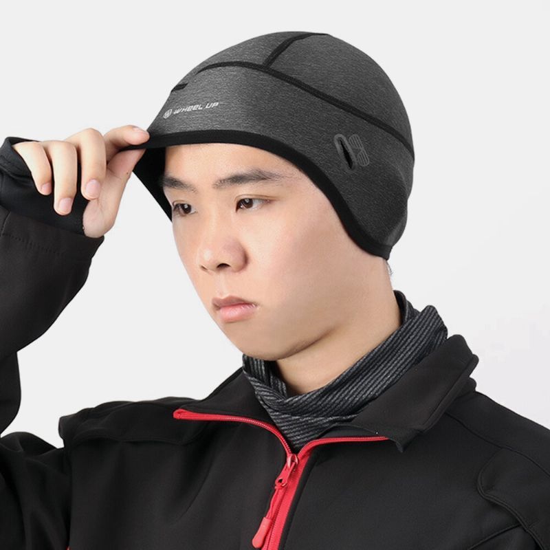 Unisex Cálido Polar Orejeras Protección Anteojos A Prueba De Viento Agujero Colgante Portátil Montar Deporte Sin Ala Beanie Casco