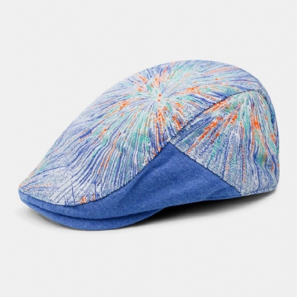 Unisex Color Bordado Jacquard Parasol Al Aire Libre Gorra De Boina A Cuadros Sombrero Plano Sombrero De Pintor