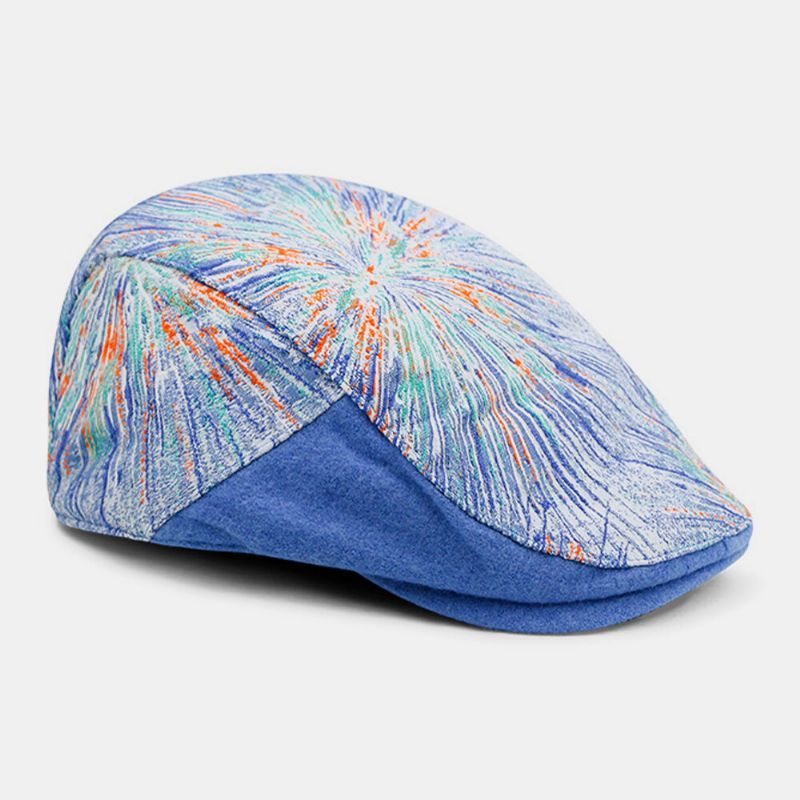 Unisex Color Bordado Jacquard Parasol Al Aire Libre Gorra De Boina A Cuadros Sombrero Plano Sombrero De Pintor