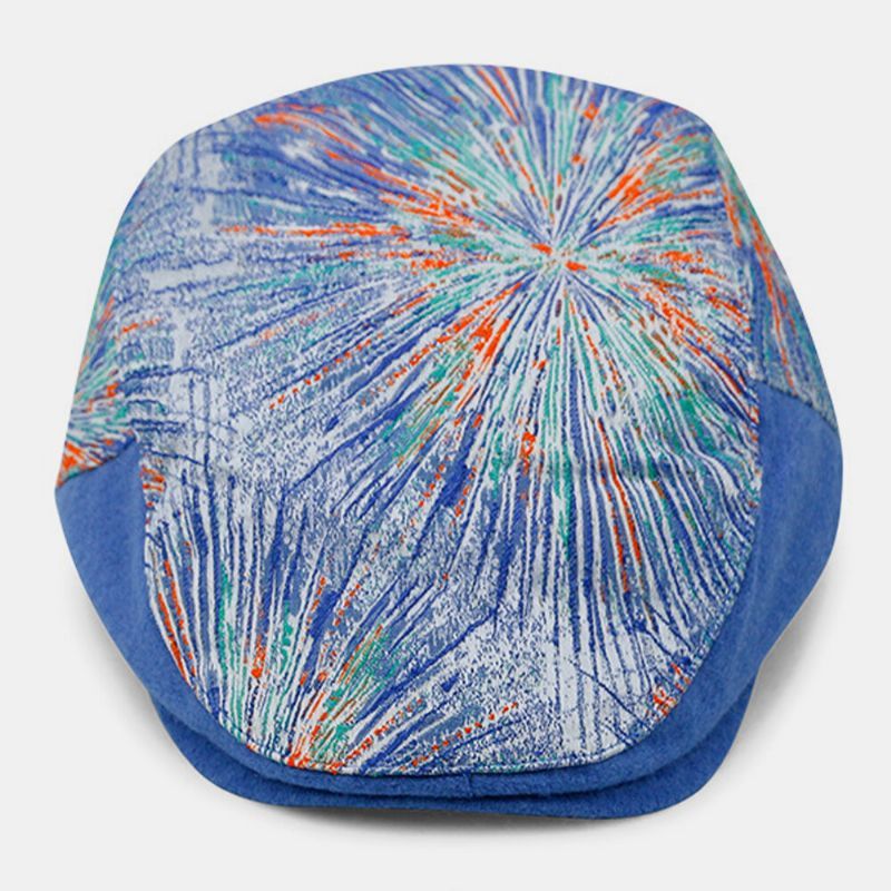 Unisex Color Bordado Jacquard Parasol Al Aire Libre Gorra De Boina A Cuadros Sombrero Plano Sombrero De Pintor